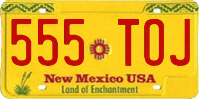 NM license plate 555TOJ
