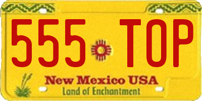 NM license plate 555TOP