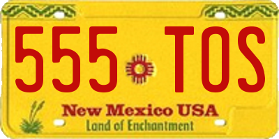 NM license plate 555TOS