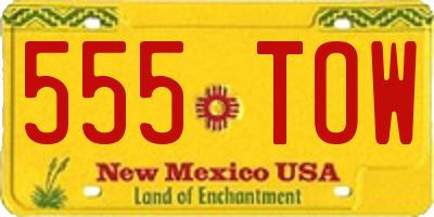 NM license plate 555TOW