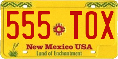 NM license plate 555TOX