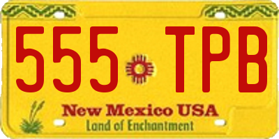 NM license plate 555TPB