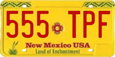 NM license plate 555TPF