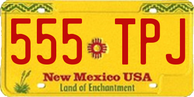 NM license plate 555TPJ