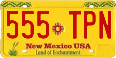 NM license plate 555TPN