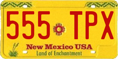 NM license plate 555TPX