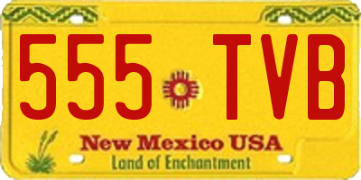 NM license plate 555TVB