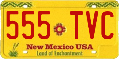 NM license plate 555TVC