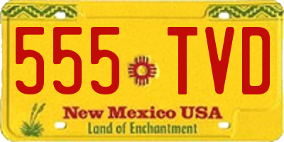 NM license plate 555TVD