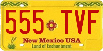 NM license plate 555TVF