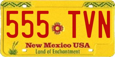 NM license plate 555TVN