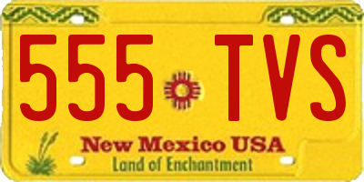 NM license plate 555TVS