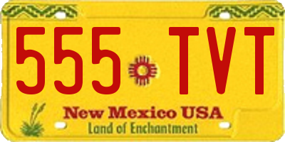 NM license plate 555TVT