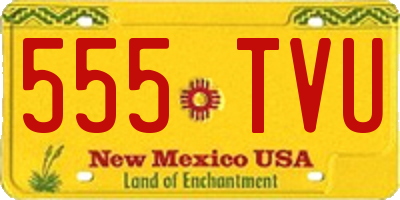 NM license plate 555TVU