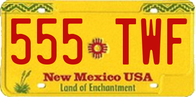 NM license plate 555TWF