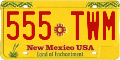 NM license plate 555TWM