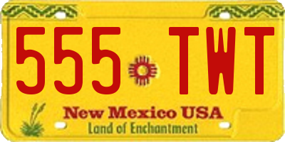 NM license plate 555TWT