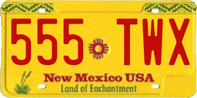 NM license plate 555TWX