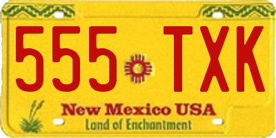 NM license plate 555TXK