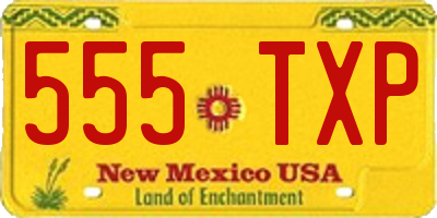 NM license plate 555TXP