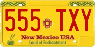 NM license plate 555TXY