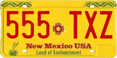 NM license plate 555TXZ