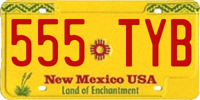 NM license plate 555TYB
