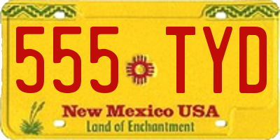 NM license plate 555TYD