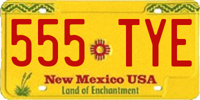 NM license plate 555TYE