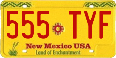 NM license plate 555TYF