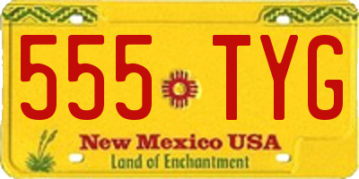 NM license plate 555TYG