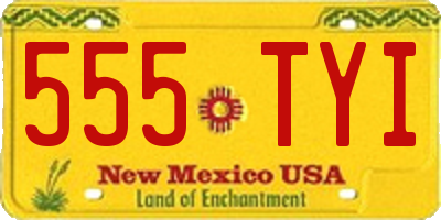 NM license plate 555TYI