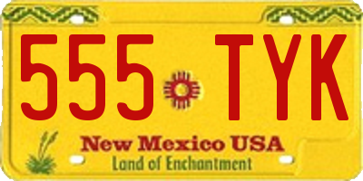 NM license plate 555TYK