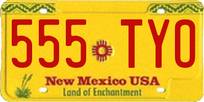 NM license plate 555TYO