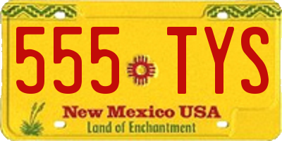 NM license plate 555TYS
