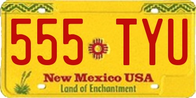 NM license plate 555TYU