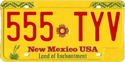 NM license plate 555TYV