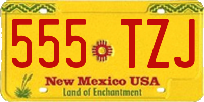 NM license plate 555TZJ
