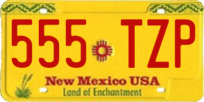 NM license plate 555TZP