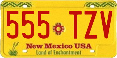 NM license plate 555TZV