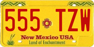 NM license plate 555TZW