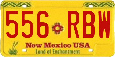 NM license plate 556RBW