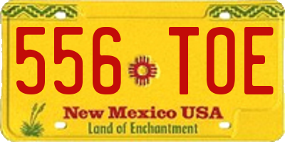 NM license plate 556TOE