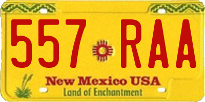 NM license plate 557RAA