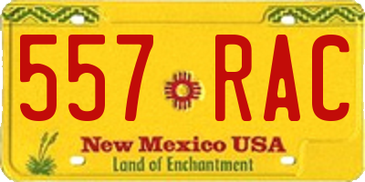 NM license plate 557RAC
