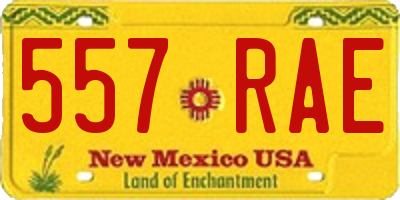 NM license plate 557RAE