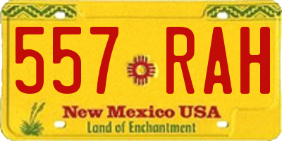 NM license plate 557RAH