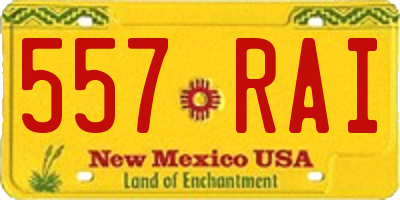 NM license plate 557RAI