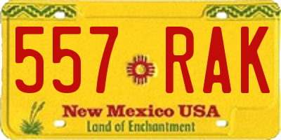 NM license plate 557RAK