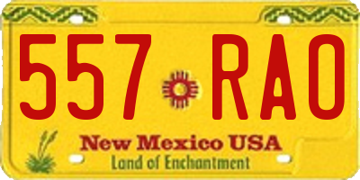 NM license plate 557RAO